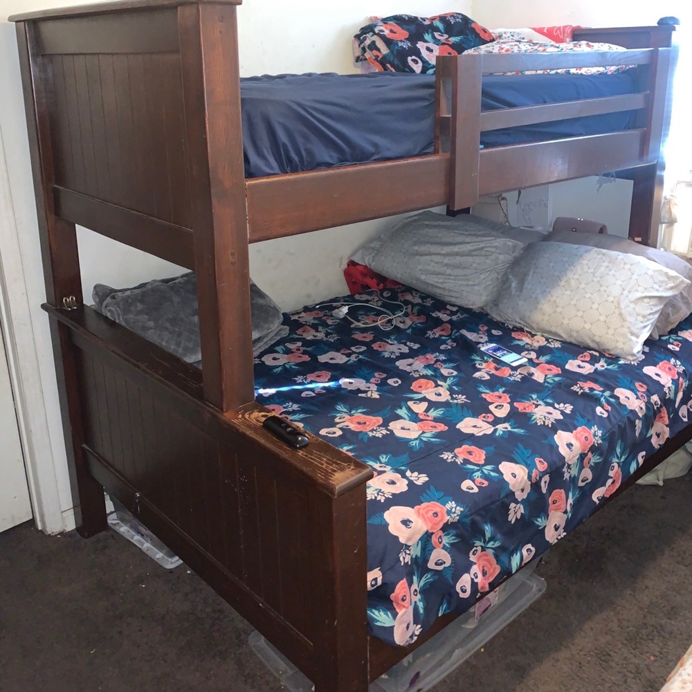 Wooden bunk bed